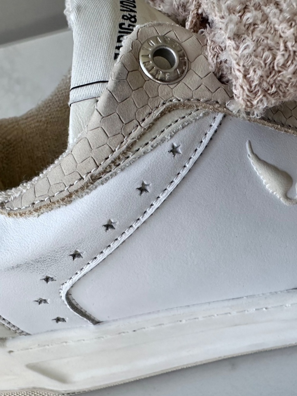 NIB | Zadig & Voltaire | Women's Low-Top Wings Sneakers with snakeskin details - Picture 11 of 14
